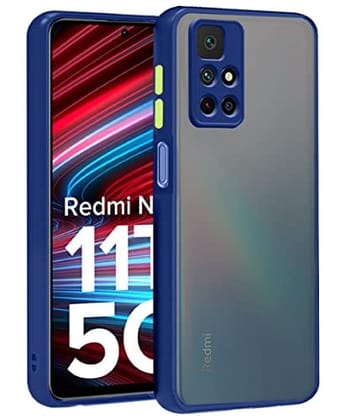 Redmi Note 11T Back Cover Case Smoked Matte Bumper - Blue