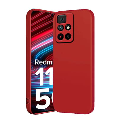 Redmi Note 11T Back Cover Case Liquid silicone - Red