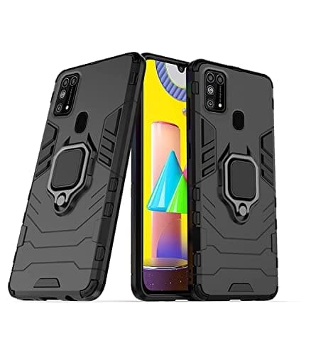 Samsung Galaxy M31 Back Cover Case Carbon Polycorbonate kickstand Case