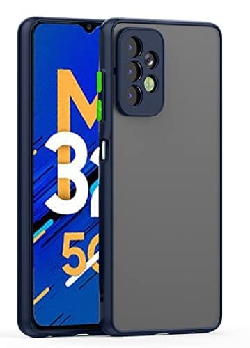 Samsung Galaxy M32 5G Back Cover Case Smoked Matte Bumper - Blue