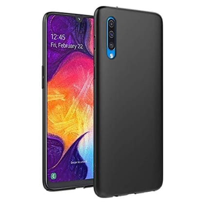 Samsung Galaxy A50 Back Cover Case Matte Soft - Black