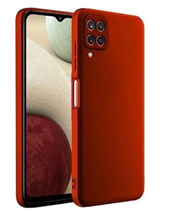 Samsung Galaxy A12 Back Cover Case Liquid Silicone - Red