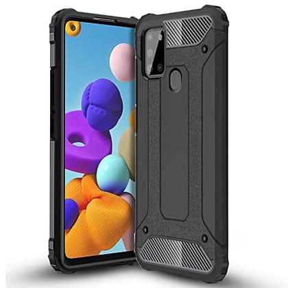 Samsung Galaxy A21s Back Cover Case Rugged Armor - Black