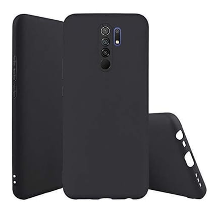 Redmi 9 Prime Back Cover Case Matte Soft Protector - Black