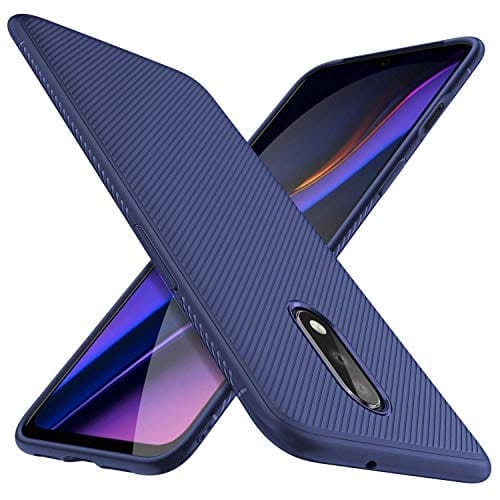 OnePlus 7 Back Cover Case Anti Skid Texture - Blue