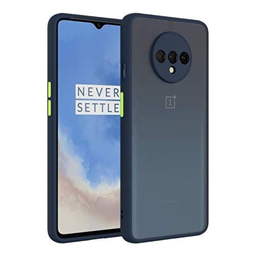 OnePlus 7T Back Cover Case Smoked Matte Bumper - Blue