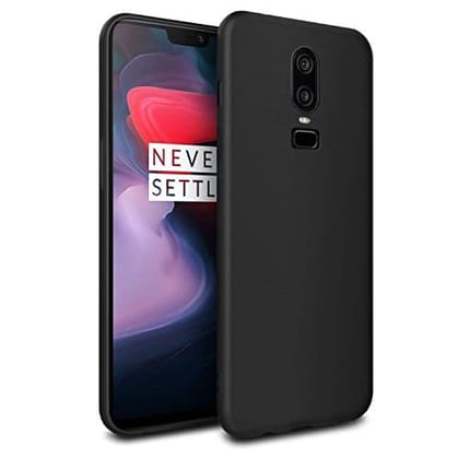 OnePlus 6 Back Cover Case Matte Soft - Black