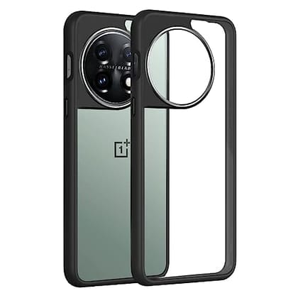 OnePlus 11 Back Cover Case Metal Camera Guard Acrylic Clear - Black