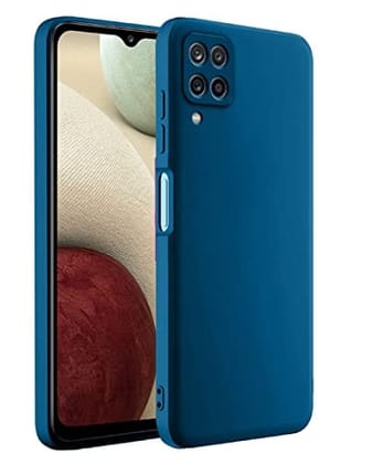 Samsung Galaxy A12 Back Cover Case Liquid Silicone - Blue