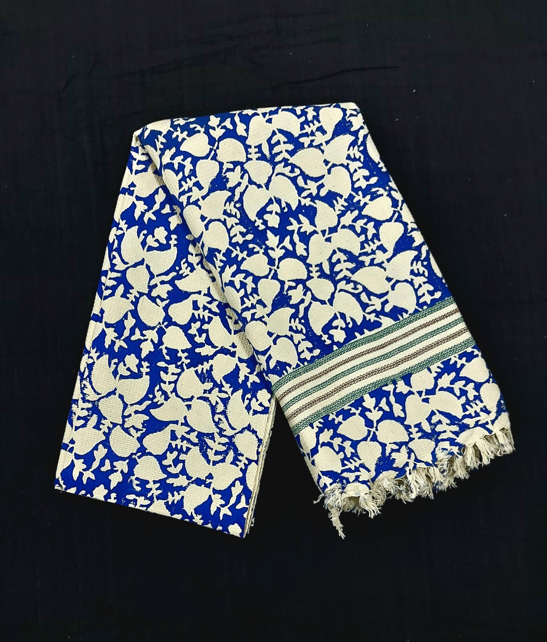 Block Printed Waffle Weave Towel