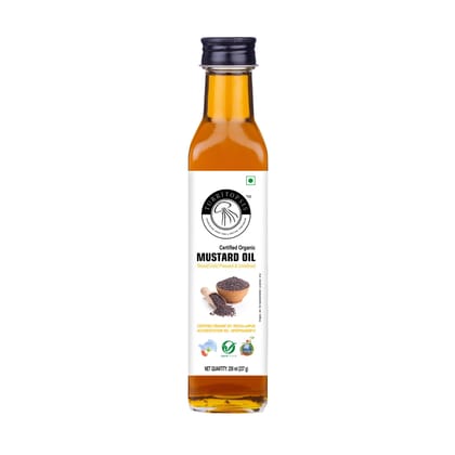 Turritopsis Kachi Ghani Mustard Oil by Kohlu Wood pressed Cold pressed Unrefined Certified Organic Natural Pure Raw Chekku Cooking Oil 250 ml Pack of 1