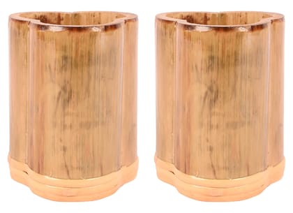 Divine Life BAMBOOS Handmade Pencil & Pen Holders - 11 cm x 6 cm x 11 cm, Pack of 2, DBPS_52