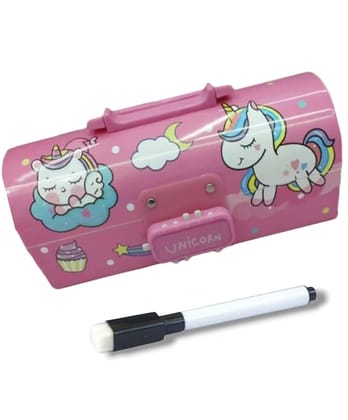 MANNAT Pencil Box with Code Lock Pen Case Large Capacity Multi-Layer Multi-Function Storage Bag Secret Compartment Pencil Box -Unicorn