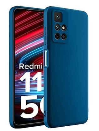 Winble Redmi Note 11T 5G / Poco M4 Pro 5G Back Cover Case Liquid Silicone (Blue)