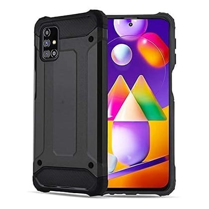 Winble Samsung Galaxy M31s Back Cover Case Elegant Armor (Black)