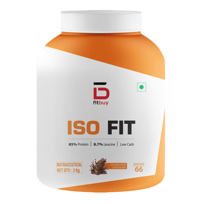 Fitbuy IsoFit Low Carb Whey Protein 2kg (Double Rich Chocolate) with DigeZyme® For Easy Digestion, Tested for Purity, Easy Mixing, Muscle Growth, Muscle Recovery, Boost Performance, 25g Protein, 5.5g BCAA, 66 Serving, Essential Minerals