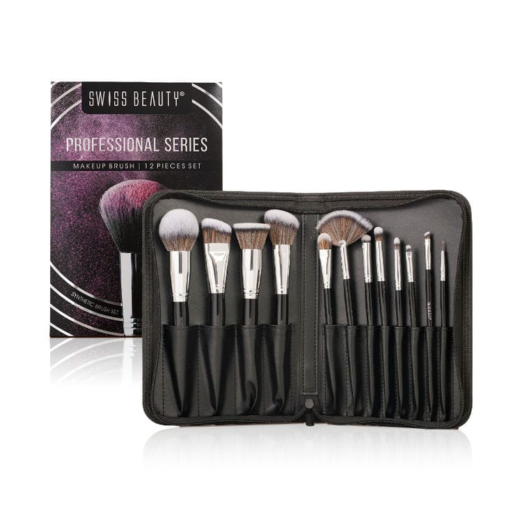 Swiss Beauty Professional Makeup Brush - Set of 12 (12 pcs)