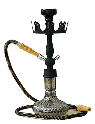 Brass Decorative Combo of 12 Inches Glass, Turkish Iron Hookah, 10