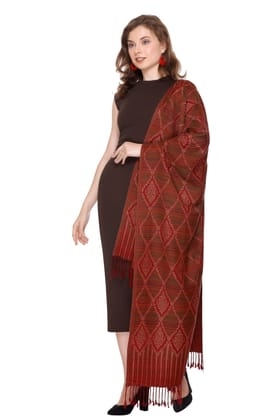 KTI Acrylic/Viscose Stoles for women with a Wool Blend for Winter, measuring 28 x 80 inches Made In India.