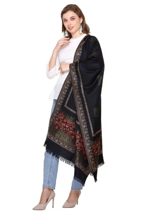 KTI Acrylic/Viscose Stoles for women with a Wool Blend for Winter, measuring 28 x 80 inches Made In India.