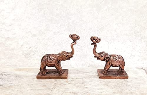 Searchers Paradise - Copper Idols ,1.6 inches, Copper Handmade Elephant Idol140 Grams, Patina Antique Finish, Pack of 1 Piece