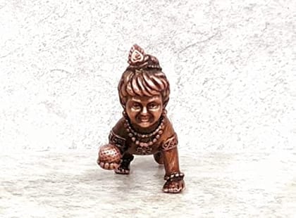 Searchers Paradise - Copper IdolsBala Krishna ,1.6 inches, Copper Handmade 55 Grams, Patina Antique Finish, Pack of 1 Piece