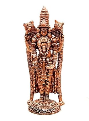 Searchers Paradise - Copper Idols  Balaji, 3.1 inches, Copper Handmade 80 Grams, Patina Antique Finish, Pack of 1 Piece