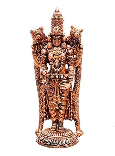 Searchers Paradise - Copper Idols  Balaji, 3.1 inches, Copper Handmade 80 Grams, Patina Antique Finish, Pack of 1 Piece