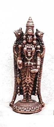 Searchers Paradise - Copper Idols Venkateswara ,2.5 inches, Copper Handmade 60 Grams, Patina Antique Finish, Pack of 1 Piece