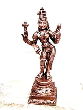 Searchers Paradise - Copper Idols Arthanaheeswarar,6 inches, Copper Handmade 450 Grams, Patina Antique Finish, Pack of 1 Piece