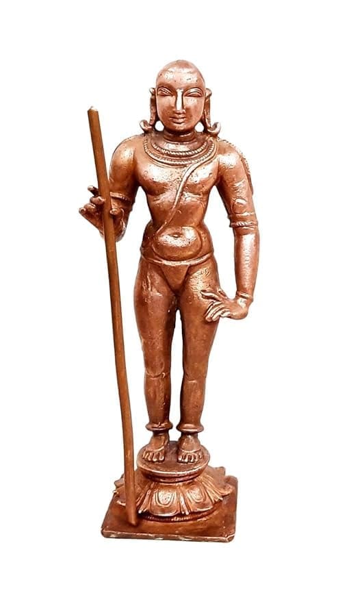 Searchers Paradise - Copper Idols ,4.6 inches, Copper Handmade Arulmigu Dhandayuthapani Swamy, 250 Grams, Patina Antique Finish, Pack of 1 Piece