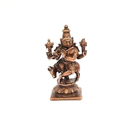 Searchers Paradise - Copper Idols  Krishna,1.7  inches, Copper Handmade 50 Grams, Patina Antique Finish, Pack of 1 Piece