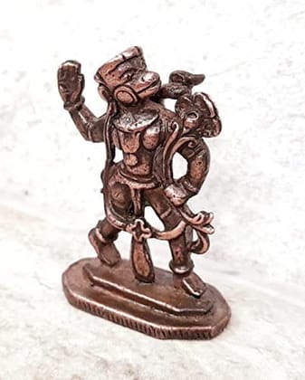 Searchers Paradise - Copper Idols Jai Veera Hanuman, 1.5 inches, Copper Handmade 28 Grams, Patina Antique Finish, Pack of 1 Piece