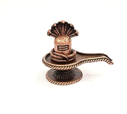 Searchers Paradise - Copper Idols Shivalingam,1.5  inches, Copper Handmade 110 Grams, Patina Antique Finish, Pack of 1 Piece