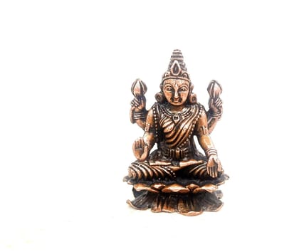 Searchers Paradise - Copper Idols Lakshmi, 1.8 inches, Copper Handmade 65 Grams, Patina Antique Finish, Pack of 1 Piece