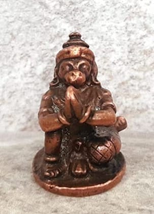 Searchers Paradise - Copper Idols Hanuman, 0.7 inches, Copper Handmade 18 Grams, Patina Antique Finish, Pack of 1 Piece