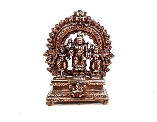 Searchers Paradise - Copper Idols Srinivasa Perumal, 2.3 inches, Copper Handmade  131 Grams, Patina Antique Finish, Pack of 1 Piece