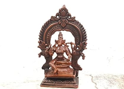 Searchers Paradise - Copper Idols Varahi Idol with Prabhavalli, 3  inches, Copper Handmade 113 Grams, Patina Antique Finish, Pack of 1 Piece