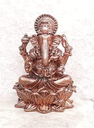 Searchers Paradise - Copper Idols Ganesh,2.2 inches, Copper Handmade 145 Grams, Patina Antique Finish, Pack of 1 Piece