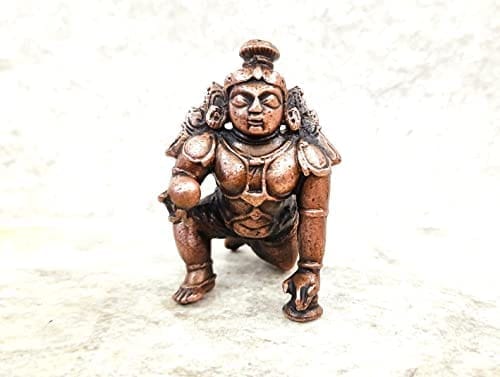 Searchers Paradise - Copper Idols Bal Gopal,1.5 inches, Copper Handmade  81 Grams, Patina Antique Finish, Pack of 1 Piece