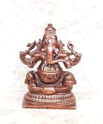 Searchers Paradise - Copper Idols Ganesh,1.5 inches, Copper Handmade 55 Grams, Patina Antique Finish, Pack of 1 Piece