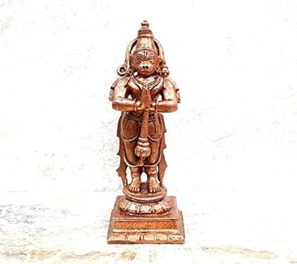 Searchers Paradise - Copper Idols Hanuman,4.1 inches, Copper Handmade 243 Grams, Patina Antique Finish, Pack of 1 Piece