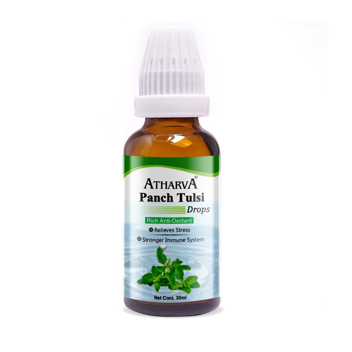 ATHARVA  Panch Tusli Drops  (Ayurvedic Immunity Booster combining 5 different varieties of Tulsi )