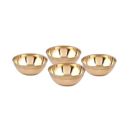 Rasoiware Brass Diya for Puja | Oil Lamp | Small Bowl/Katori 35 ml - Diwali Decoration Items for Home Decor 5.8 cm, Set of 4