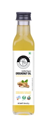 Turritopsis Kachi Ghani Groundnut Oil Certified Organic Kohlu Chekku Wood pressed Cold pressed Virgin Unrefined Pure Natural Cooking Oil 250 ml Pack of 1