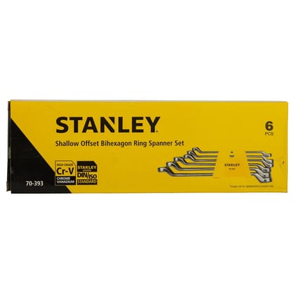 Stanley Shallow Offset Bihexagon Ring Spanner Set (6 Pcs) - 6X7-16X17Mm, 70-393.