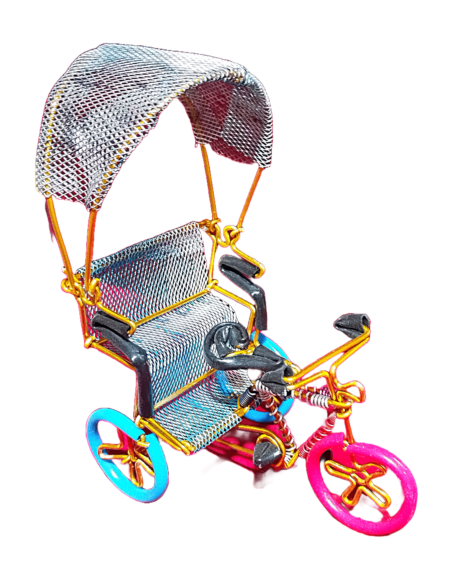 Brass Wire Bicycle Handcrafted Rickshaw Showpiece