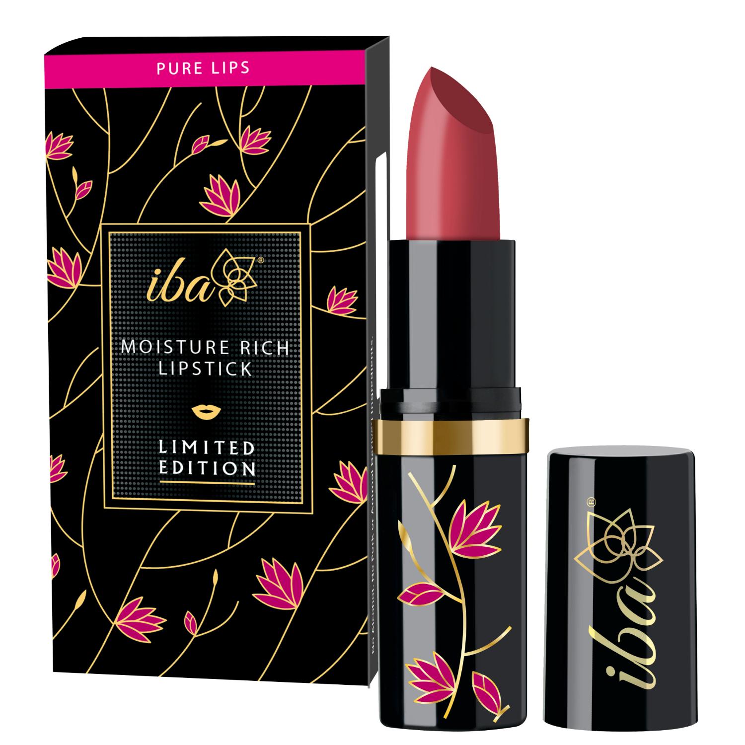 Iba Moisture Rich Lipstick Limited Edition E02 Sunday Brunch, 4 g | Highly Pigmented and Long Lasting | Enriched with Vitamin E