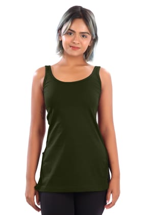 Women Hug Lavendar Full Slip Camisole  Green