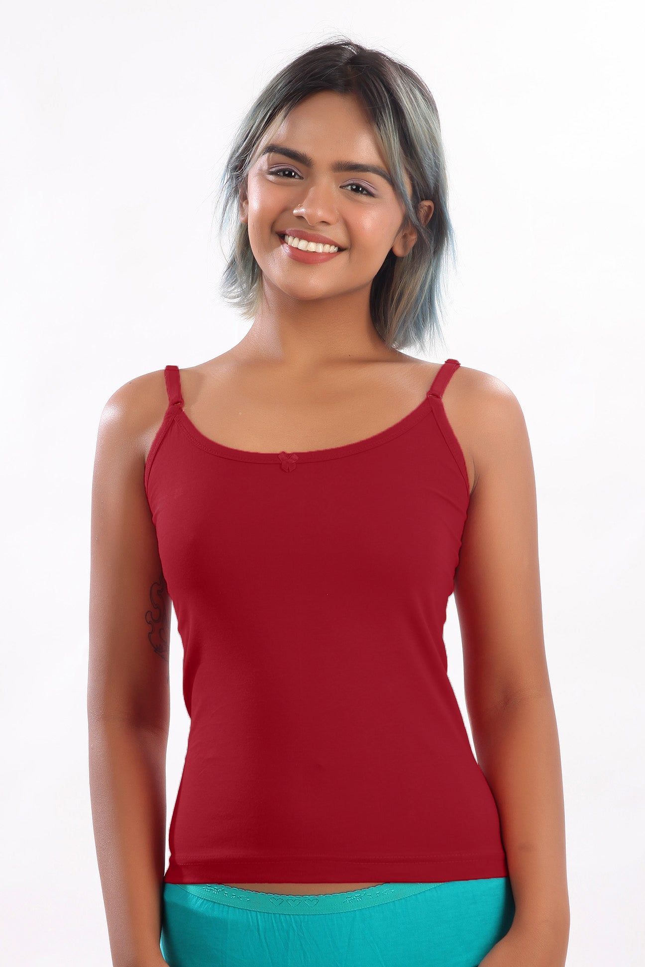 Women Hug Blossom Slip Camisole  Maroon